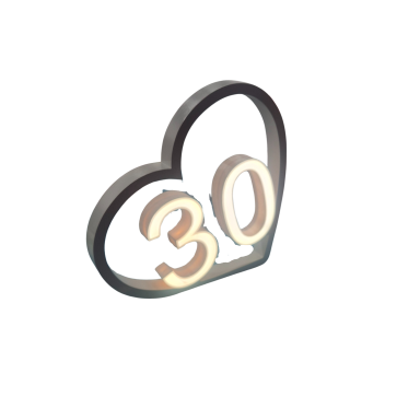 Großes Herz mit Beleuchtung